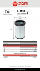 FILTRO DE AIRE CAT 6I-2508 A-5560 | P532508 AF25289M RS3513 46411 | SAKURA FILTER