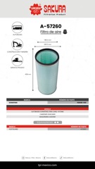 FILTRO DE AIRE DONGFENG 1109ZB1030 A-57260 | AF25813 PA5446 46728 | SAKURA FILTER