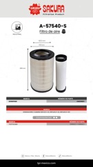FILTRO DE AIRE CUMMINS KW2140C1 ( K19900C1 + K19950C1 ) A-57540-S | SAKURA FILTER